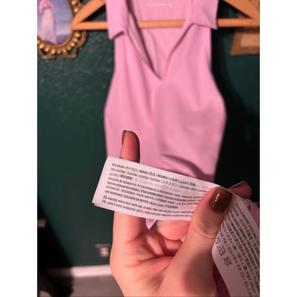 Abercrombie and Fitch Pink Athletic Dress Sz Large Collared - Picture 3 of 4